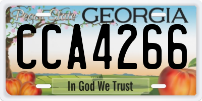 GA license plate CCA4266