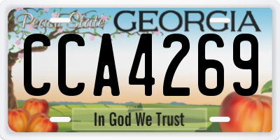 GA license plate CCA4269