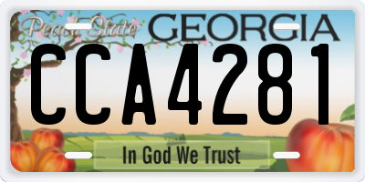 GA license plate CCA4281