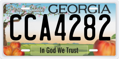GA license plate CCA4282
