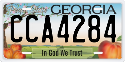 GA license plate CCA4284