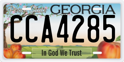 GA license plate CCA4285