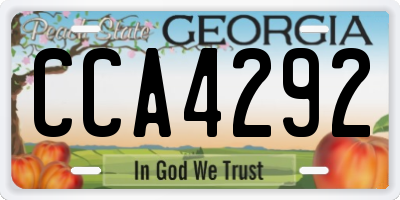 GA license plate CCA4292
