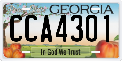 GA license plate CCA4301