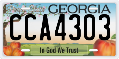 GA license plate CCA4303