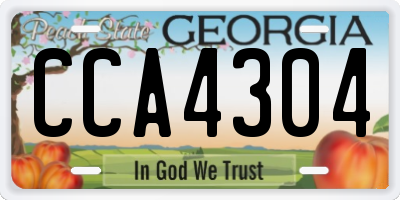 GA license plate CCA4304