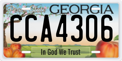 GA license plate CCA4306