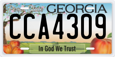 GA license plate CCA4309