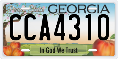 GA license plate CCA4310