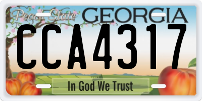 GA license plate CCA4317