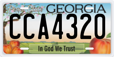GA license plate CCA4320