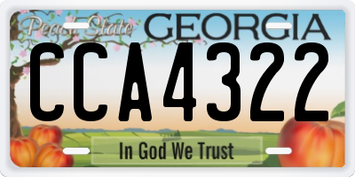 GA license plate CCA4322