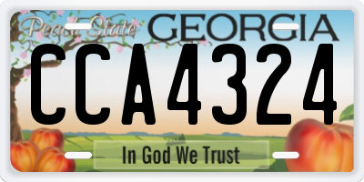 GA license plate CCA4324