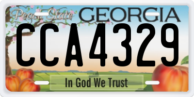 GA license plate CCA4329