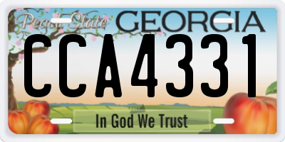GA license plate CCA4331