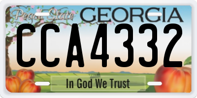 GA license plate CCA4332