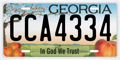 GA license plate CCA4334