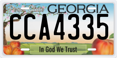 GA license plate CCA4335