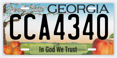 GA license plate CCA4340