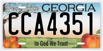 GA license plate CCA4351