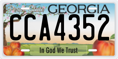 GA license plate CCA4352