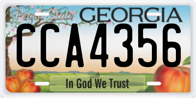 GA license plate CCA4356