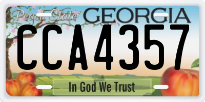 GA license plate CCA4357