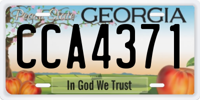 GA license plate CCA4371