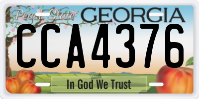 GA license plate CCA4376