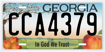GA license plate CCA4379