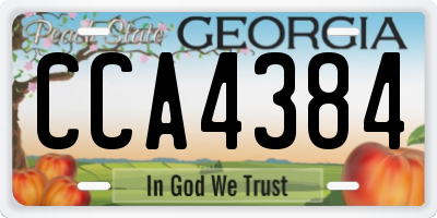 GA license plate CCA4384