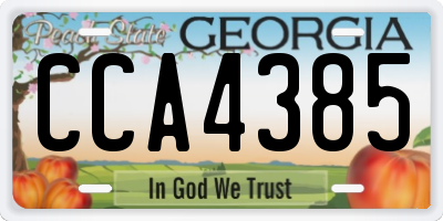 GA license plate CCA4385