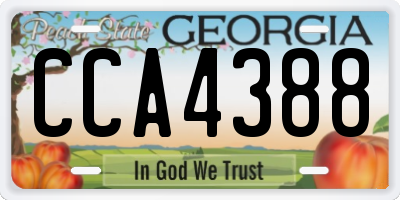 GA license plate CCA4388