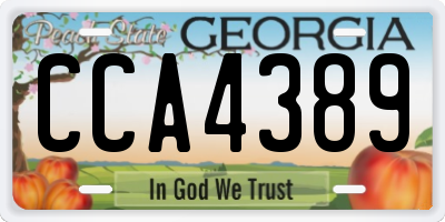 GA license plate CCA4389