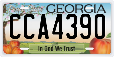 GA license plate CCA4390