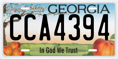 GA license plate CCA4394