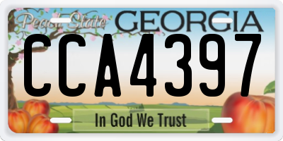 GA license plate CCA4397