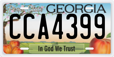 GA license plate CCA4399