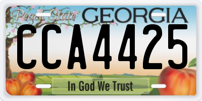 GA license plate CCA4425