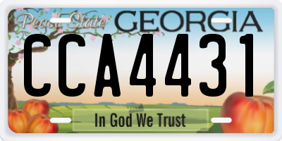 GA license plate CCA4431