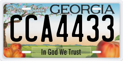 GA license plate CCA4433