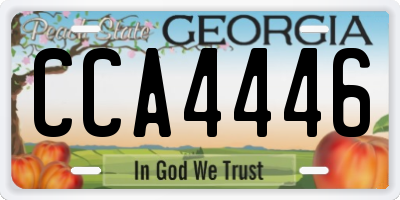 GA license plate CCA4446