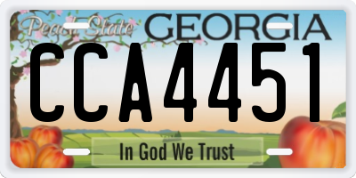 GA license plate CCA4451