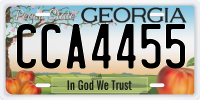 GA license plate CCA4455