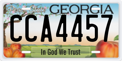 GA license plate CCA4457