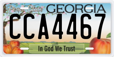 GA license plate CCA4467