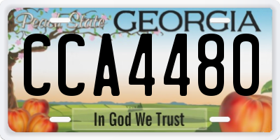 GA license plate CCA4480