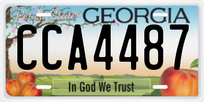 GA license plate CCA4487