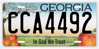 GA license plate CCA4492