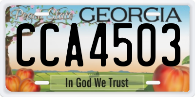 GA license plate CCA4503